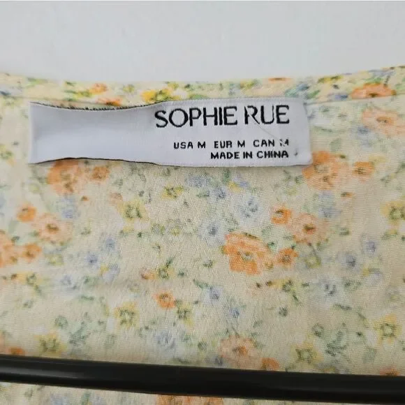 Sophie Rue Short Puff Sleeve Tie Front Top - Picture 3 of 8